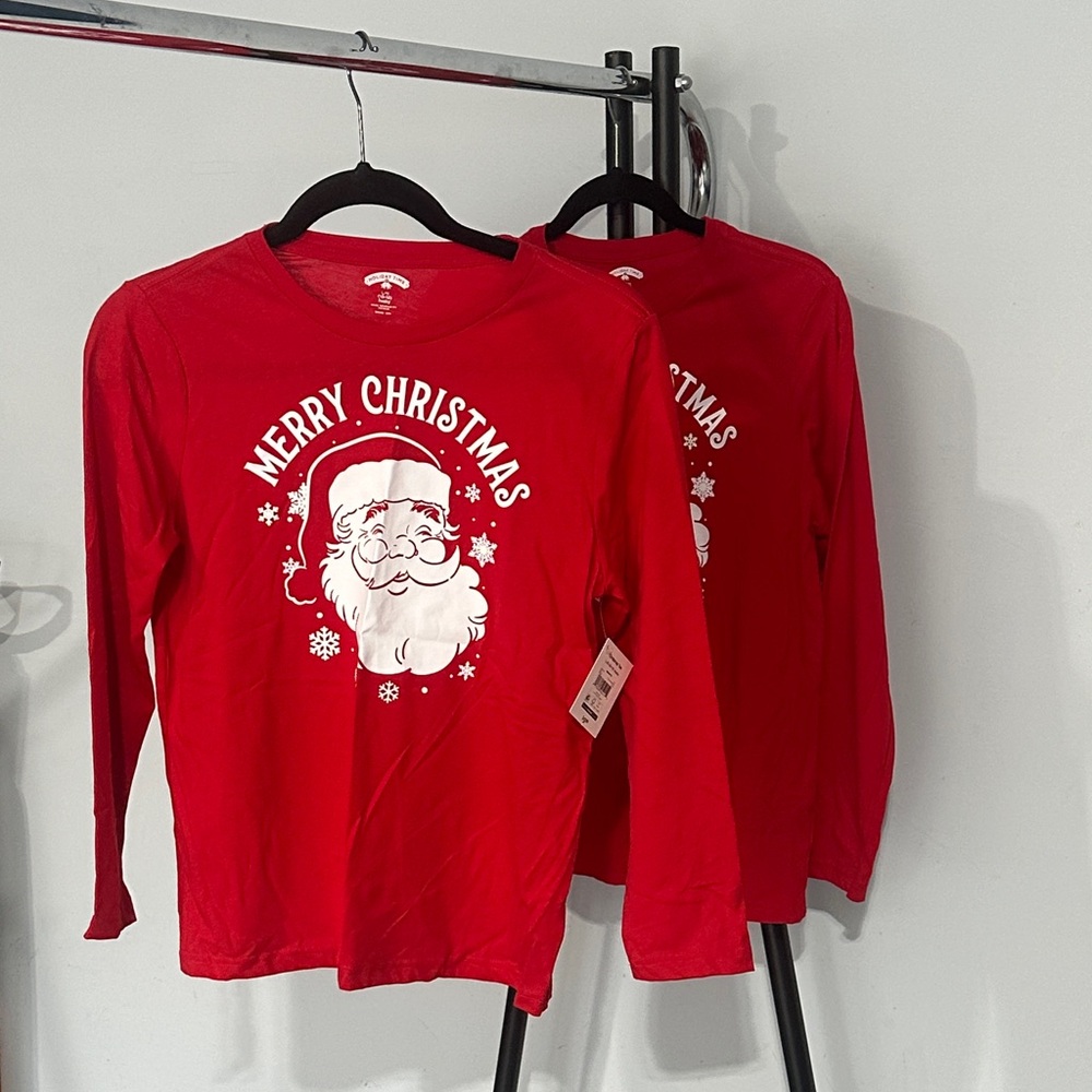 Brother or Twins - Red Merry Christmas Kids Shirt - L and XL